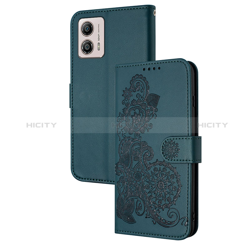 Funda de Cuero Cartera con Soporte Flores Carcasa Y01X para Motorola Moto G53j 5G