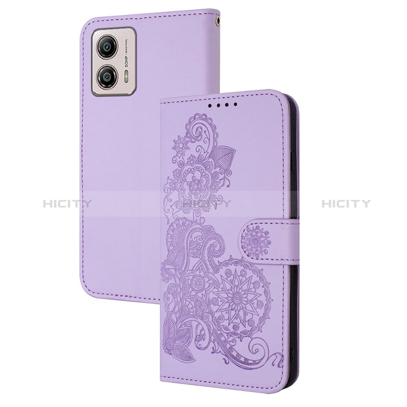 Funda de Cuero Cartera con Soporte Flores Carcasa Y01X para Motorola Moto G53y 5G