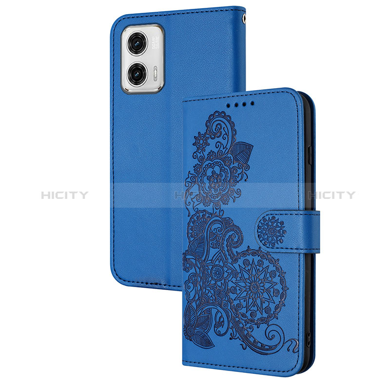 Funda de Cuero Cartera con Soporte Flores Carcasa Y01X para Motorola Moto G73 5G