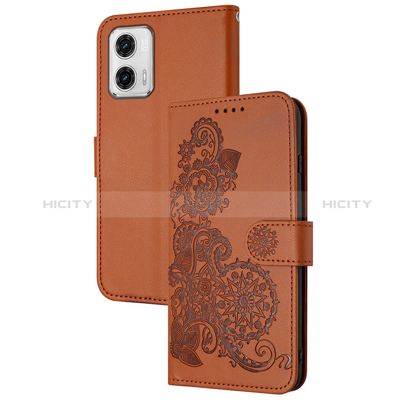 Funda de Cuero Cartera con Soporte Flores Carcasa Y01X para Motorola Moto G73 5G