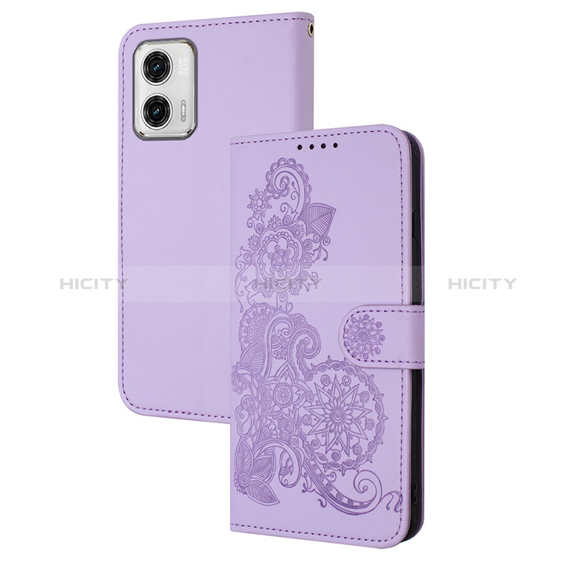 Funda de Cuero Cartera con Soporte Flores Carcasa Y01X para Motorola Moto G73 5G