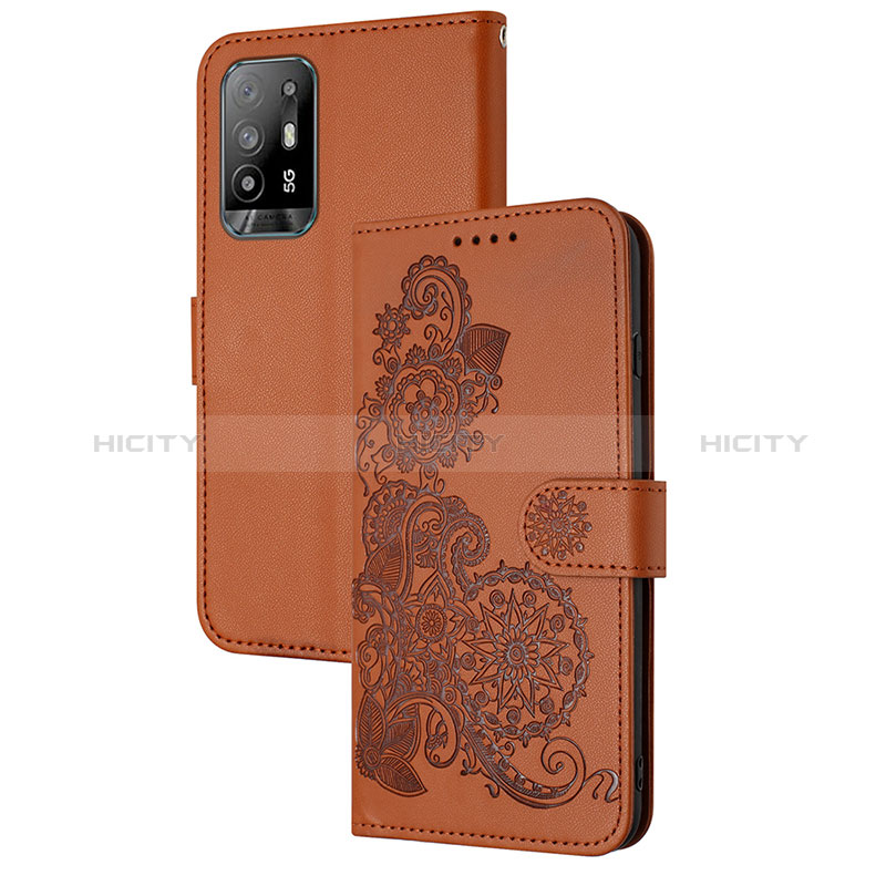 Funda de Cuero Cartera con Soporte Flores Carcasa Y01X para Oppo A94 5G