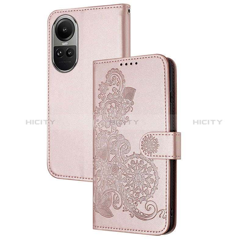 Funda de Cuero Cartera con Soporte Flores Carcasa Y01X para Oppo Reno10 5G