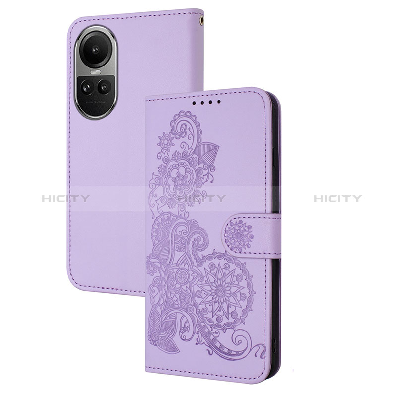 Funda de Cuero Cartera con Soporte Flores Carcasa Y01X para Oppo Reno10 5G