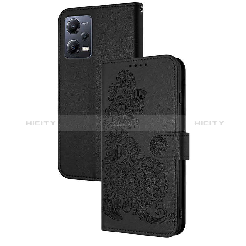 Funda de Cuero Cartera con Soporte Flores Carcasa Y01X para Xiaomi Poco X5 5G Negro