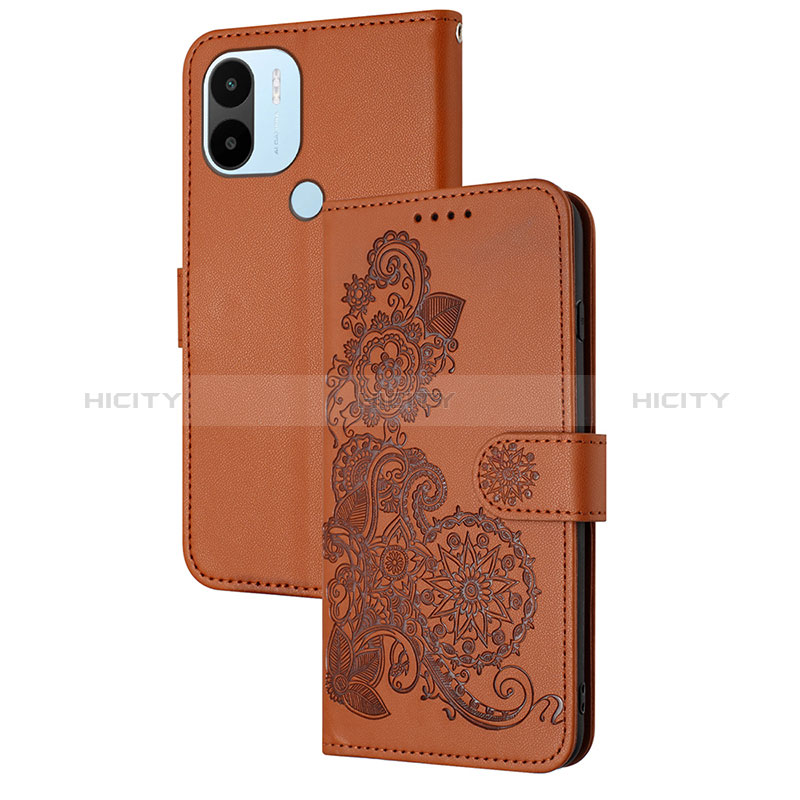 Funda de Cuero Cartera con Soporte Flores Carcasa Y01X para Xiaomi Redmi A1 Plus Marron