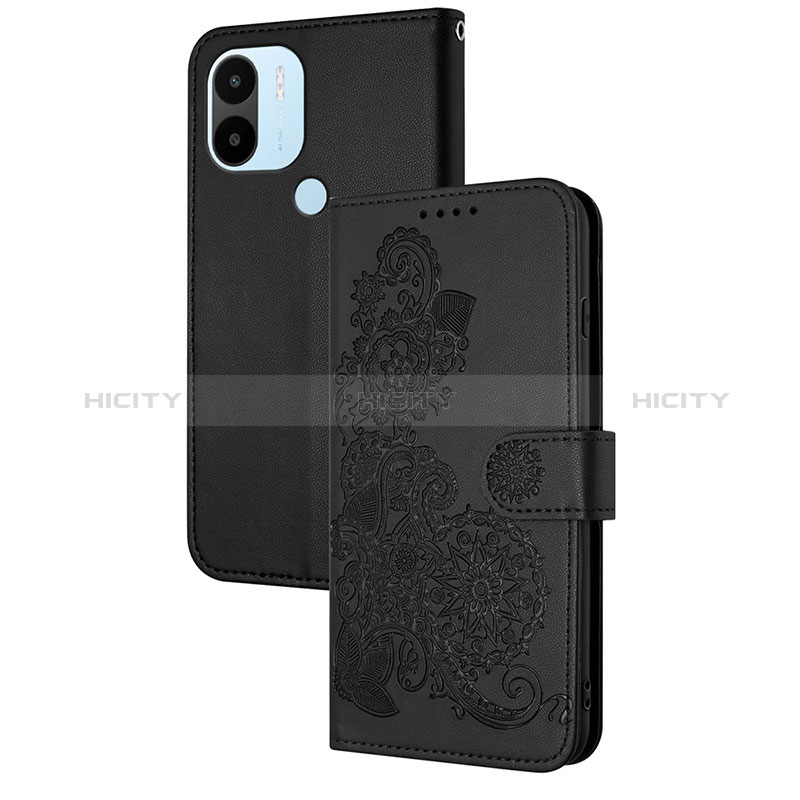 Funda de Cuero Cartera con Soporte Flores Carcasa Y01X para Xiaomi Redmi A1 Plus Negro