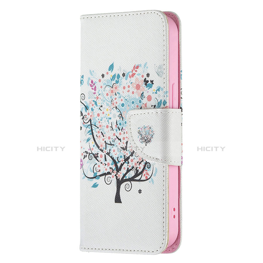 Funda de Cuero Cartera con Soporte Flores Carcasa Z02 para Apple iPhone 13 Pro Max Multicolor