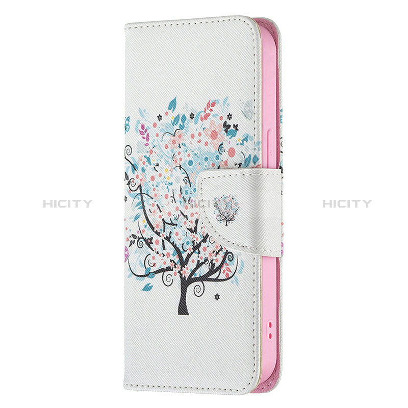 Funda de Cuero Cartera con Soporte Flores Carcasa Z02 para Apple iPhone 14 Pro Max Multicolor