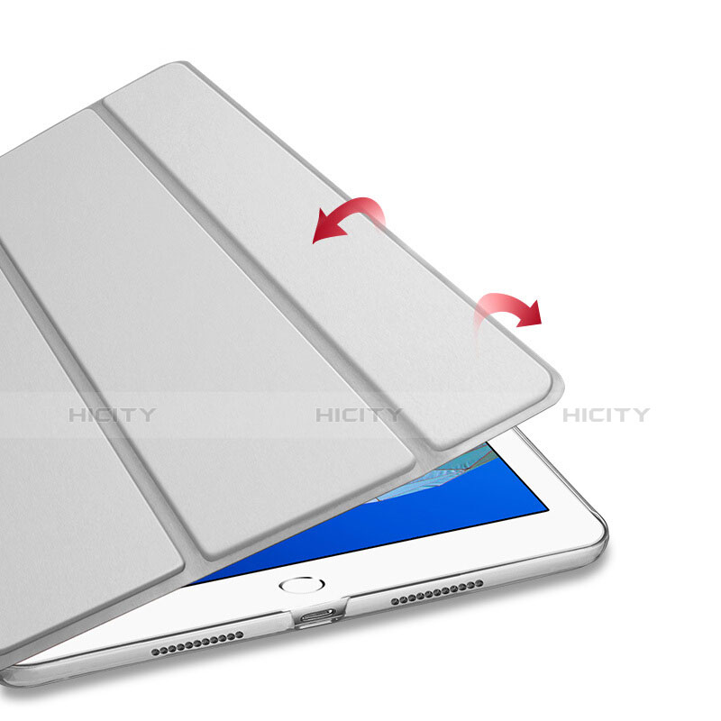 Funda de Cuero Cartera con Soporte L01 para Apple iPad New Air (2019) 10.5 Plata