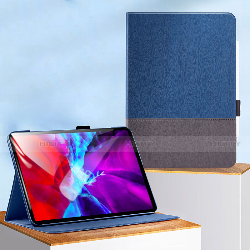 Funda de Cuero Cartera con Soporte L01 para Apple iPad Pro 11 (2021) Azul