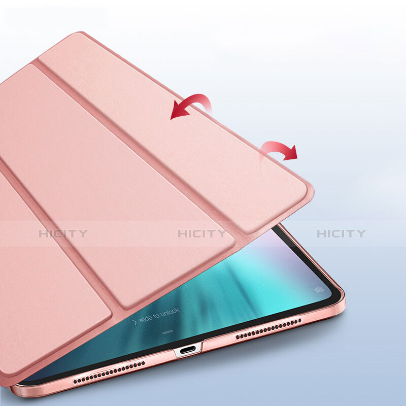 Funda de Cuero Cartera con Soporte L01 para Apple iPad Pro 12.9 (2018) Rosa