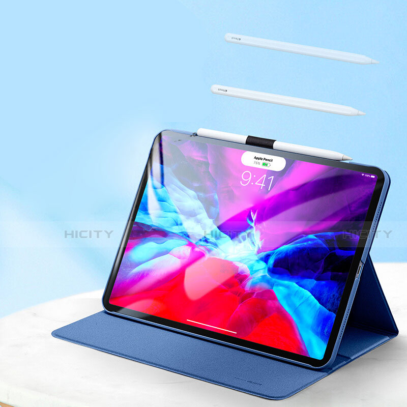 Funda de Cuero Cartera con Soporte L01 para Apple iPad Pro 12.9 (2021) Azul