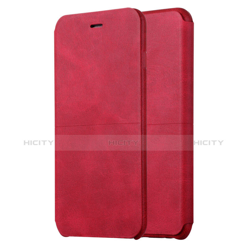 Funda de Cuero Cartera con Soporte L01 para Apple iPhone 6 Plus Rojo