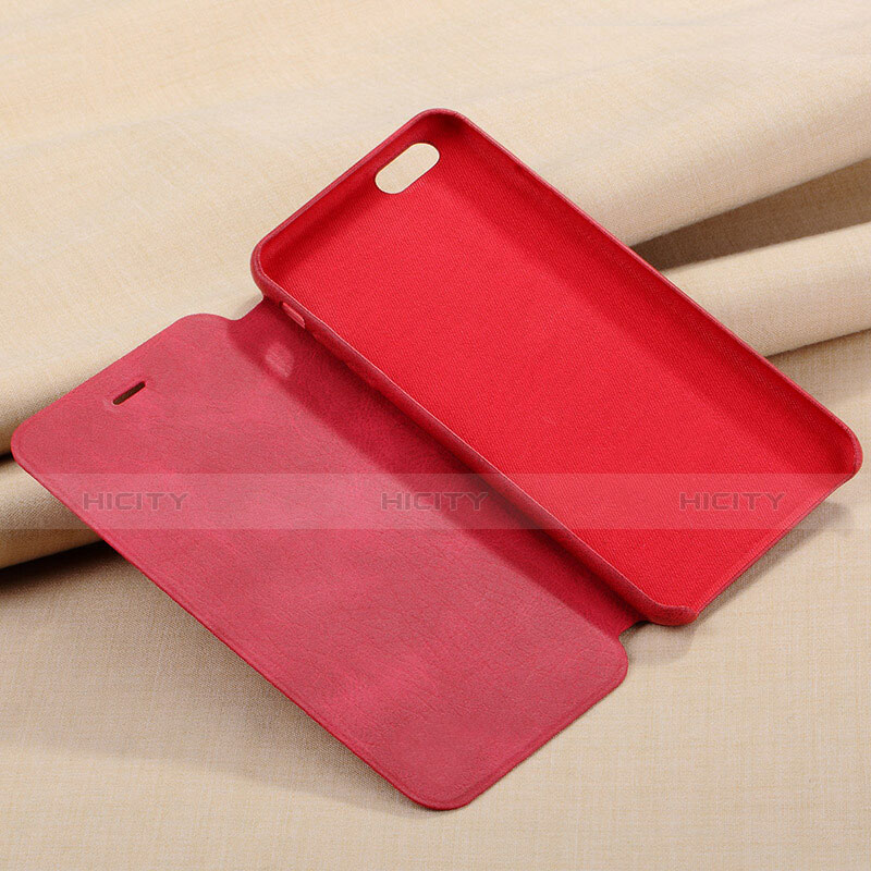 Funda de Cuero Cartera con Soporte L01 para Apple iPhone 6 Plus Rojo