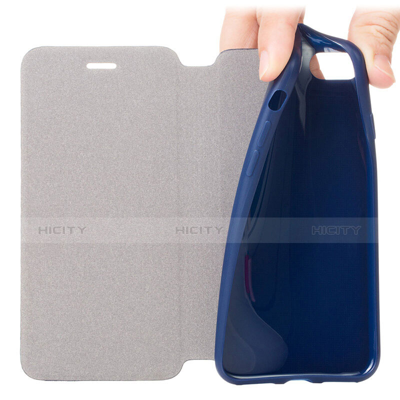 Funda de Cuero Cartera con Soporte L01 para Apple iPhone 7 Azul