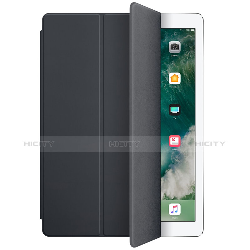 Funda de Cuero Cartera con Soporte L01 para Apple New iPad 9.7 (2017) Negro