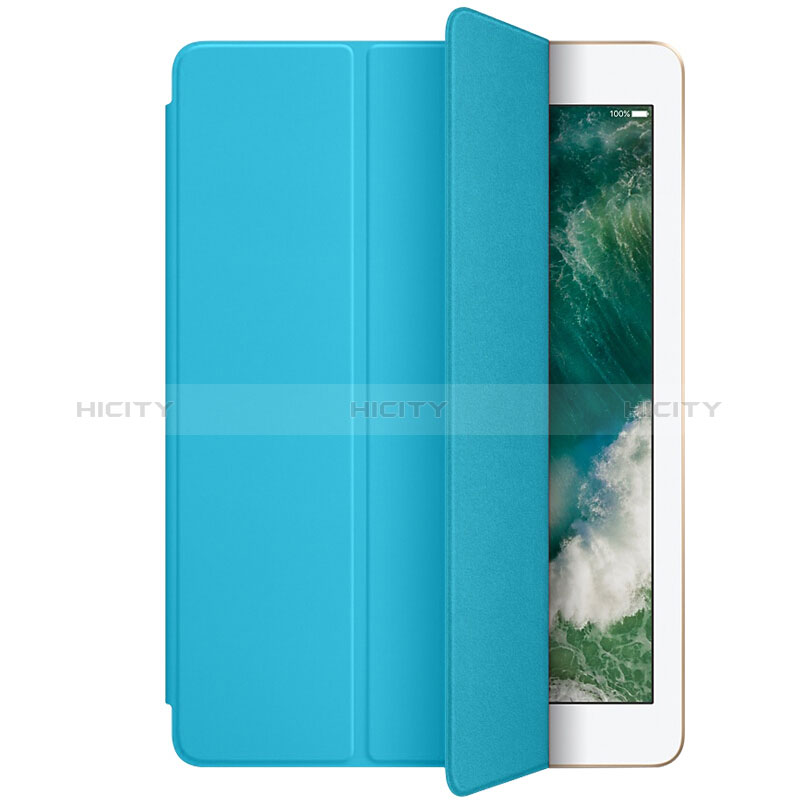 Funda de Cuero Cartera con Soporte L01 para Apple New iPad 9.7 (2018) Azul Cielo