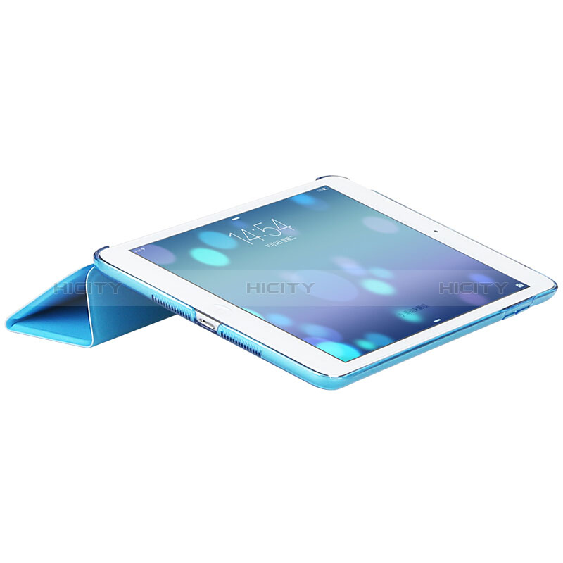 Funda de Cuero Cartera con Soporte L01 para Apple New iPad 9.7 (2018) Azul Cielo