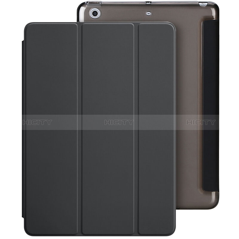 Funda de Cuero Cartera con Soporte L01 para Apple New iPad 9.7 (2018) Negro