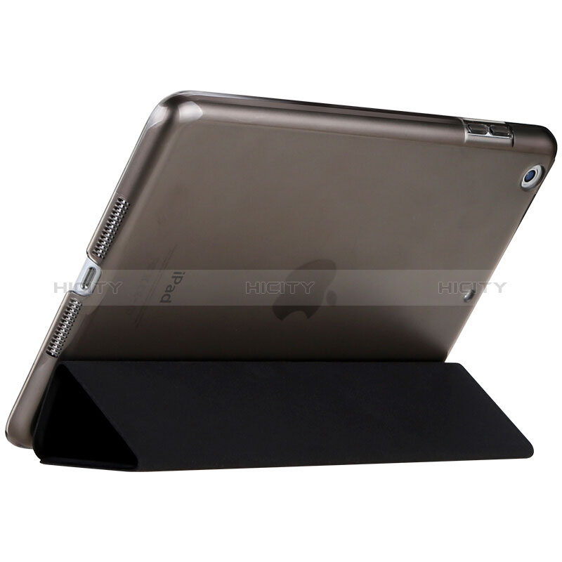 Funda de Cuero Cartera con Soporte L01 para Apple New iPad 9.7 (2018) Negro