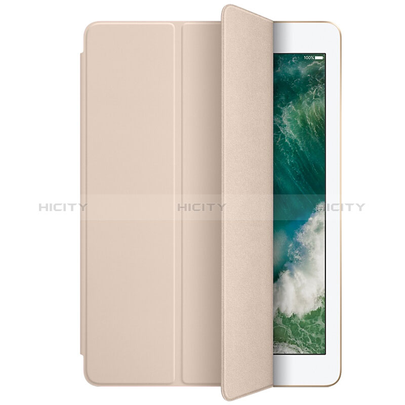 Funda de Cuero Cartera con Soporte L01 para Apple New iPad 9.7 (2018) Oro