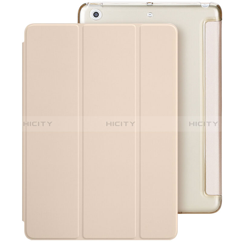 Funda de Cuero Cartera con Soporte L01 para Apple New iPad 9.7 (2018) Oro