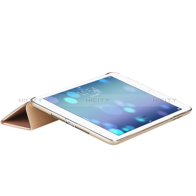 Funda de Cuero Cartera con Soporte L01 para Apple New iPad 9.7 (2018) Oro