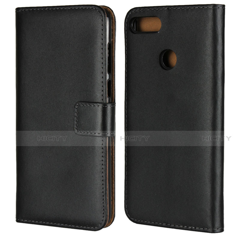 Funda de Cuero Cartera con Soporte L01 para Huawei Enjoy 8 Plus Negro