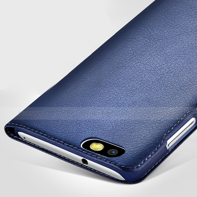 Funda de Cuero Cartera con Soporte L01 para Huawei Honor 4X Azul