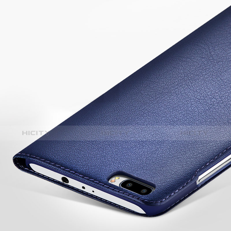 Funda de Cuero Cartera con Soporte L01 para Huawei Honor 6 Plus Azul