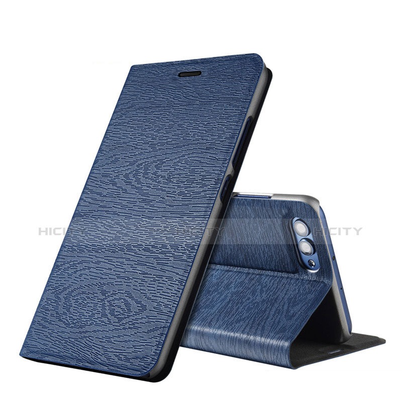 Funda de Cuero Cartera con Soporte L01 para Huawei Honor V10 Azul