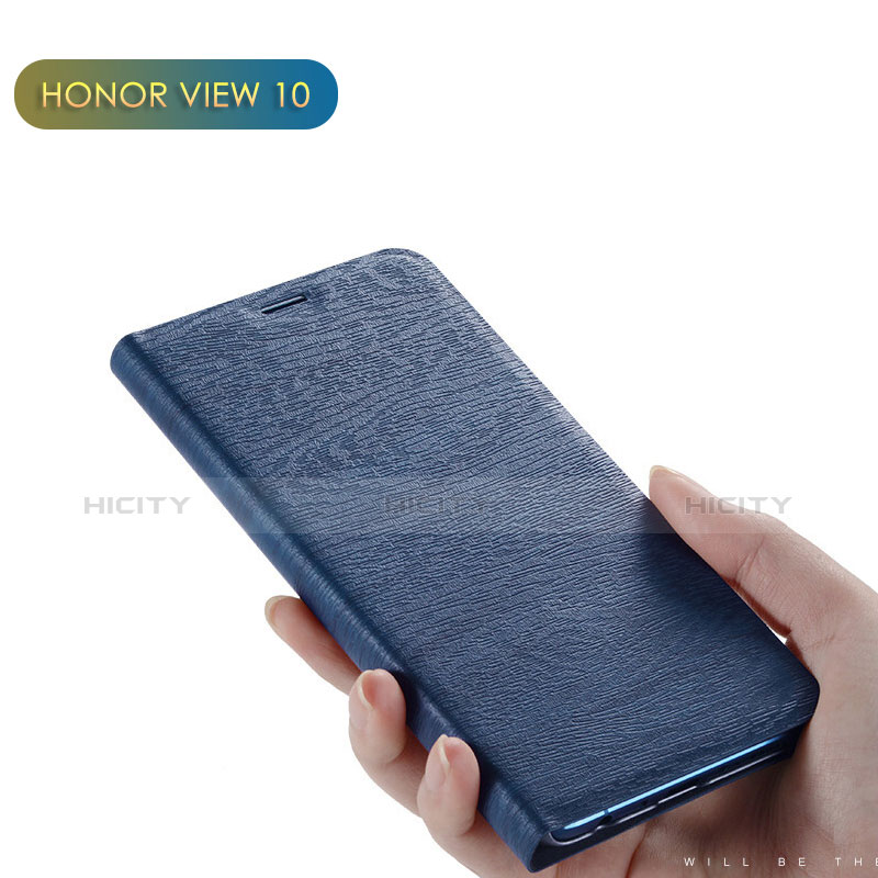 Funda de Cuero Cartera con Soporte L01 para Huawei Honor V10 Azul