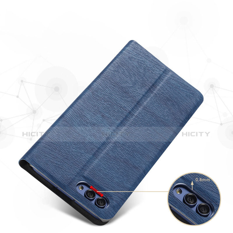 Funda de Cuero Cartera con Soporte L01 para Huawei Honor V10 Azul