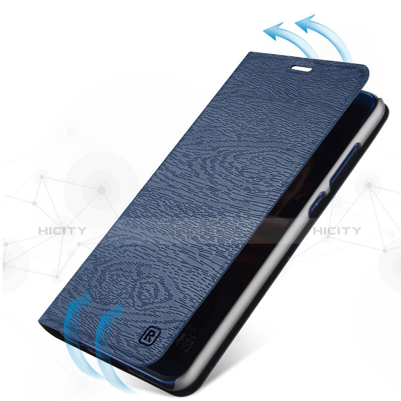 Funda de Cuero Cartera con Soporte L01 para Huawei Honor V10 Azul