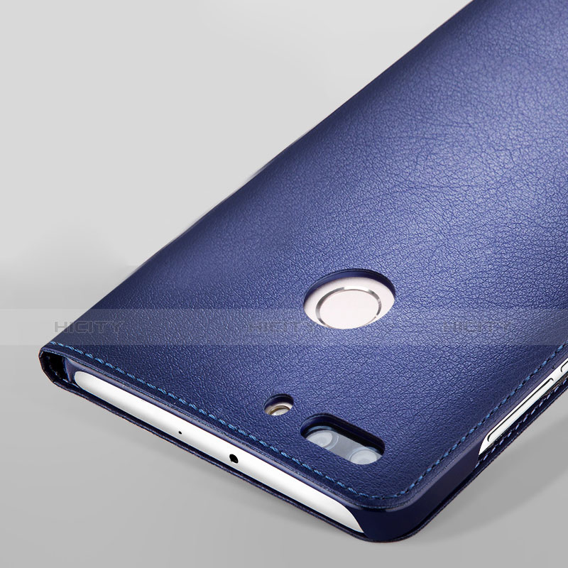 Funda de Cuero Cartera con Soporte L01 para Huawei Honor V9 Azul