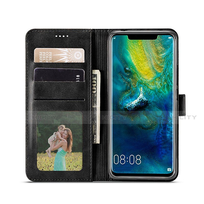 Funda de Cuero Cartera con Soporte L01 para Huawei Mate 30 Negro