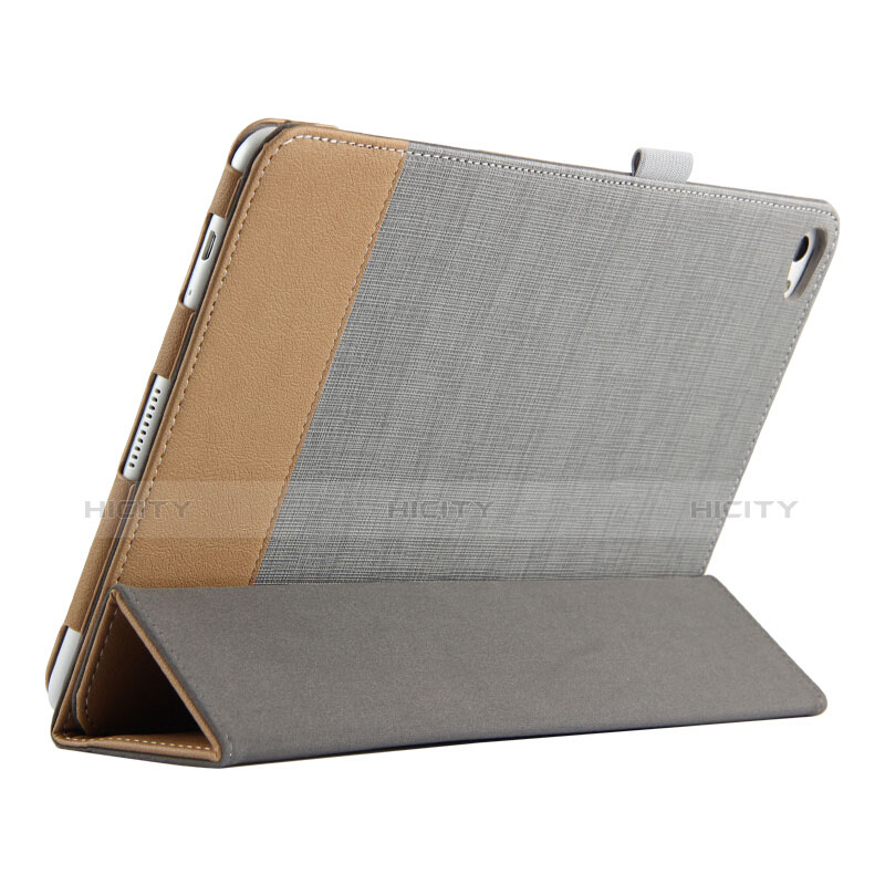 Funda de Cuero Cartera con Soporte L01 para Huawei MediaPad M2 10.1 FDR-A03L FDR-A01W Gris