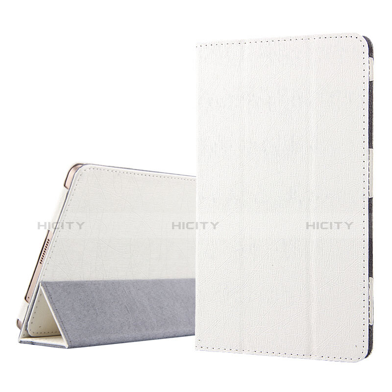 Funda de Cuero Cartera con Soporte L01 para Huawei Mediapad M2 8 M2-801w M2-803L M2-802L Blanco