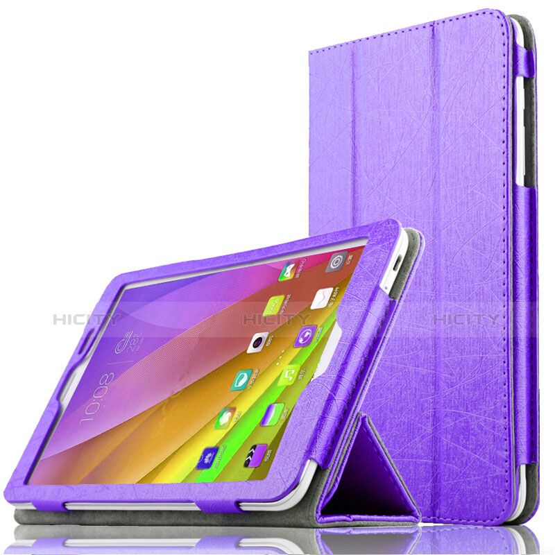 Funda de Cuero Cartera con Soporte L01 para Huawei Mediapad T1 7.0 T1-701 T1-701U Morado