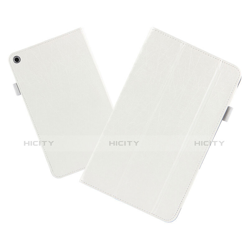 Funda de Cuero Cartera con Soporte L01 para Huawei MediaPad T3 8.0 KOB-W09 KOB-L09 Blanco