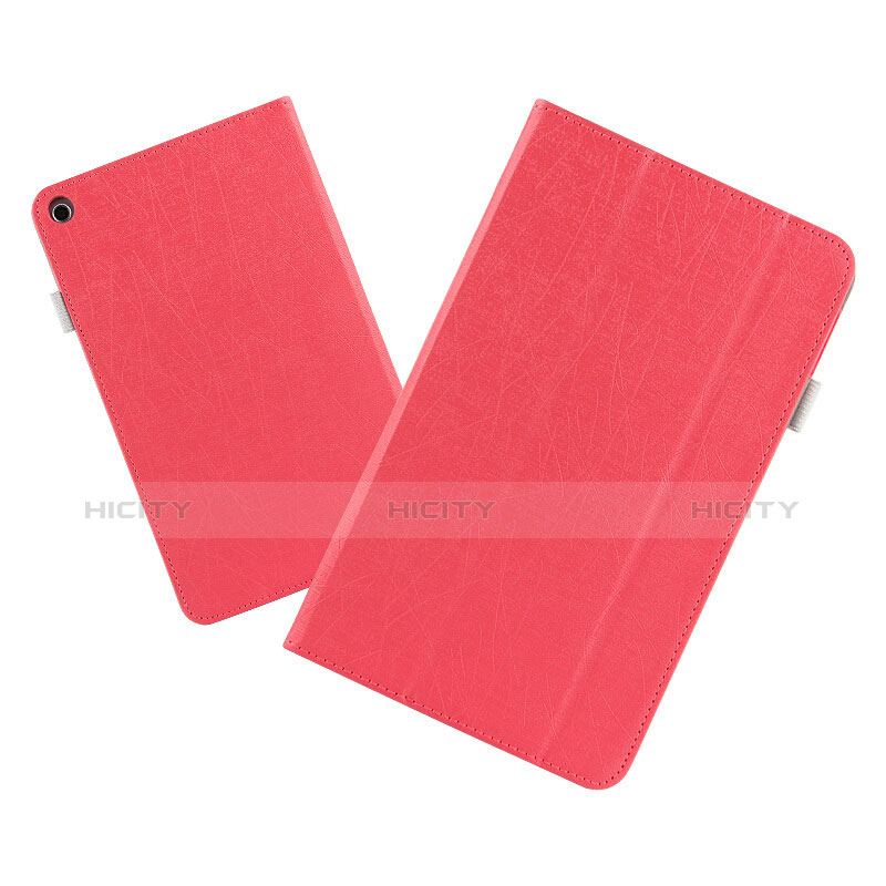 Funda de Cuero Cartera con Soporte L01 para Huawei MediaPad T3 8.0 KOB-W09 KOB-L09 Rojo