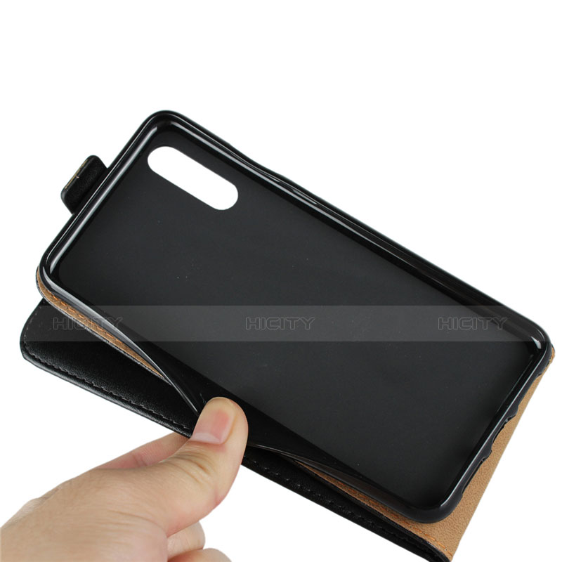 Funda de Cuero Cartera con Soporte L01 para Huawei P20 Negro