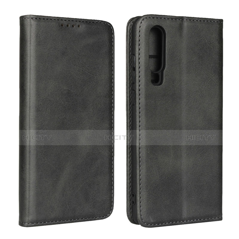 Funda de Cuero Cartera con Soporte L01 para Huawei P30 Negro