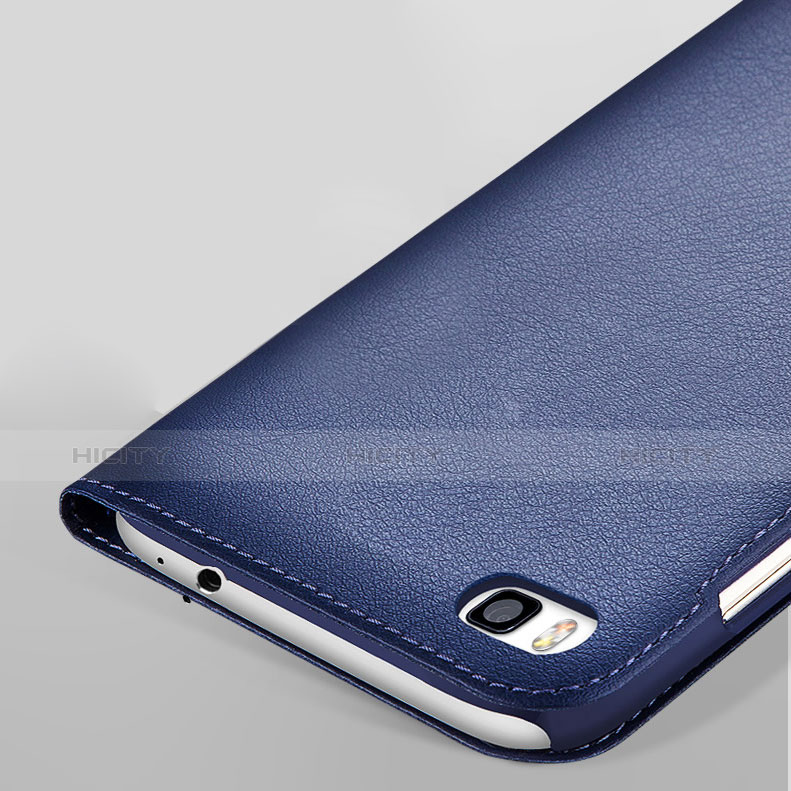 Funda de Cuero Cartera con Soporte L01 para Huawei P8 Azul