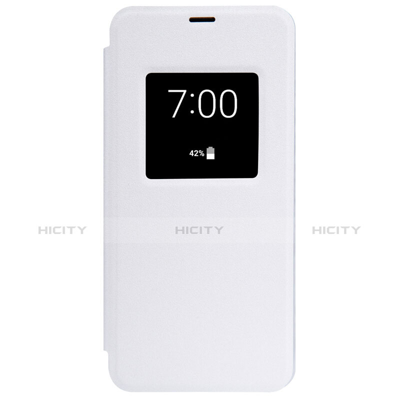 Funda de Cuero Cartera con Soporte L01 para LG G6 Blanco