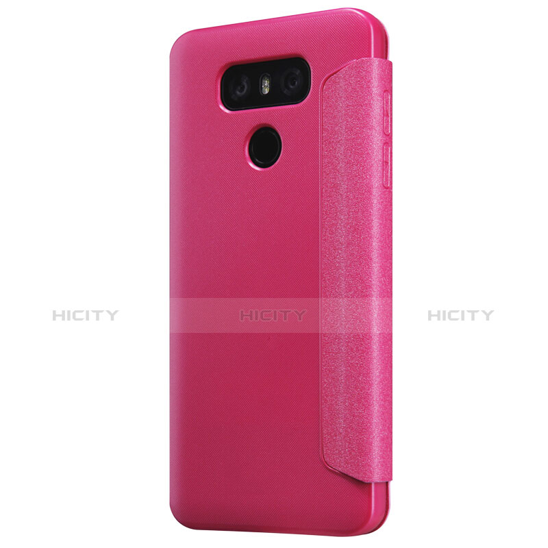 Funda de Cuero Cartera con Soporte L01 para LG G6 Rojo