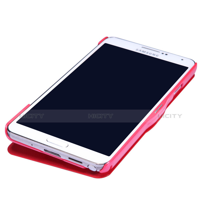 Funda de Cuero Cartera con Soporte L01 para Samsung Galaxy Note 3 N9000 Rojo