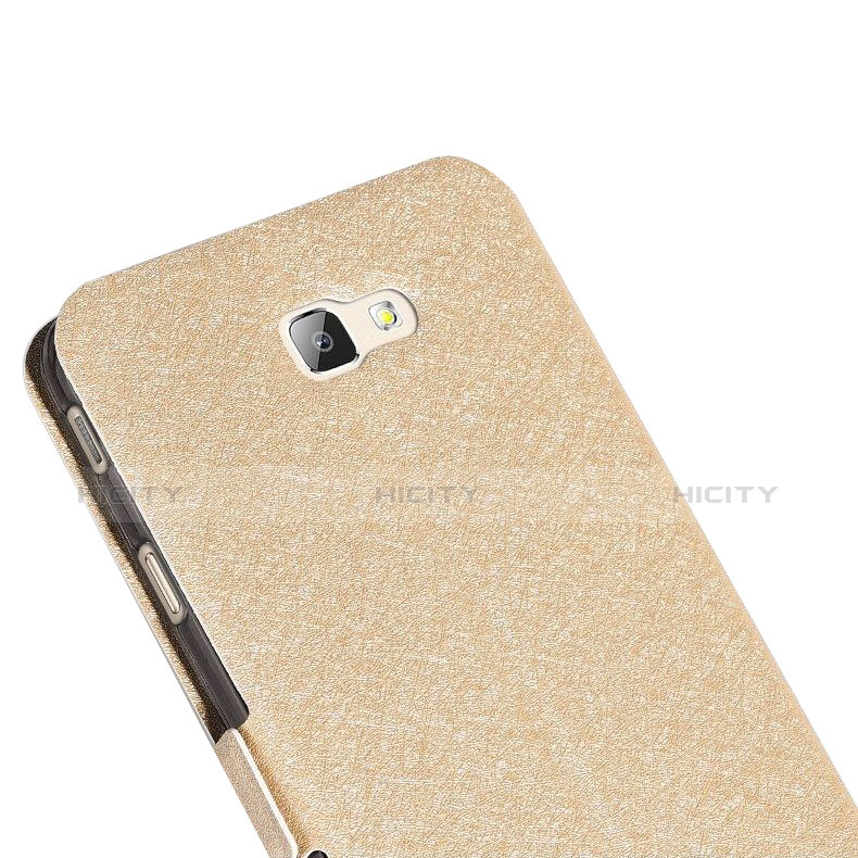 Funda de Cuero Cartera con Soporte L01 para Samsung Galaxy On7 (2016) G6100 Oro