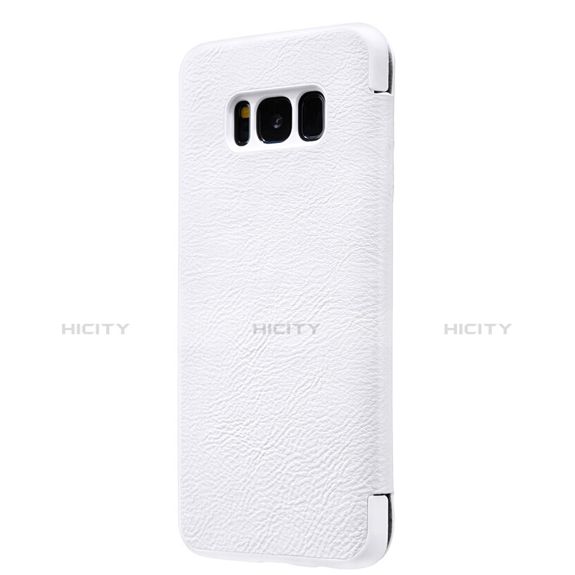 Funda de Cuero Cartera con Soporte L01 para Samsung Galaxy S8 Blanco